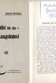 Winke für die Gesangskunst, Maria Jeritza`s Gesangslehrer Herr Ausspitzer Sigmund Brünn 1901